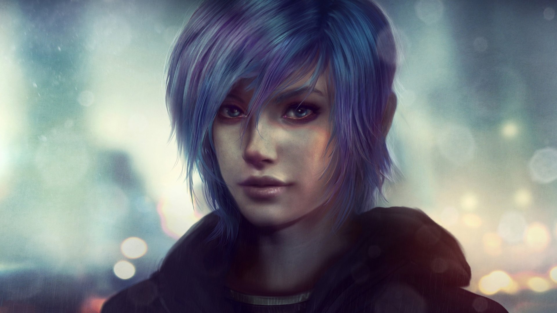 Futuristic Blue-Eyed Woman with Short Hair | Sci-Fi Bokeh HD Wallpaper ...