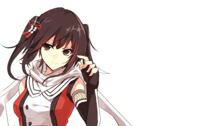 A vibrant HD wallpaper featuring Sendai from the anime Kantai Collection, showcasing her striking character design with dark hair and a confident expression.