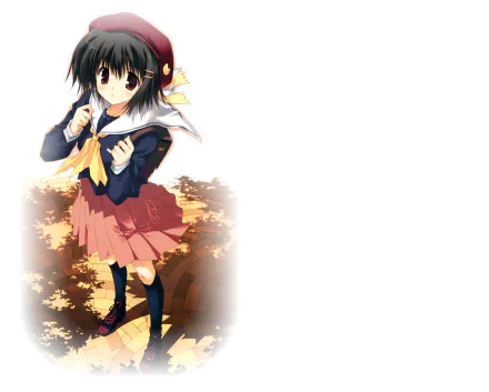 blush black hair short hair brown eyes bag hat Anime Original HD Desktop Wallpaper | Background Image