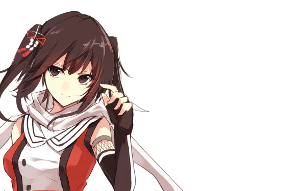A vibrant HD wallpaper featuring Sendai from the anime Kantai Collection, showcasing her striking character design with dark hair and a confident expression.
