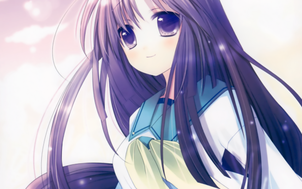 Anime Original Long Hair Purple Hair Purple Eyes Smile Blush HD Wallpaper | Background Image