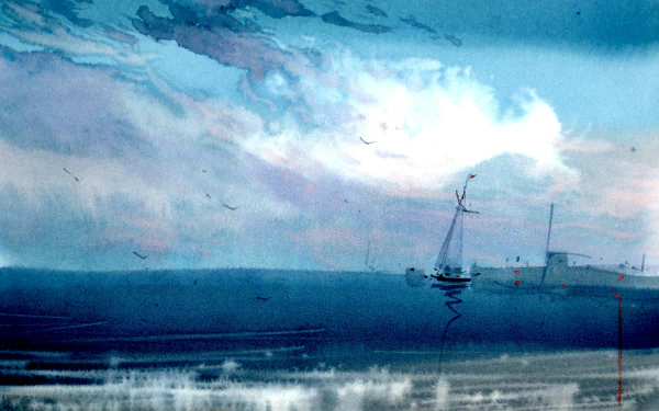 boat painting artistic watercolor HD Desktop Wallpaper | Background Image