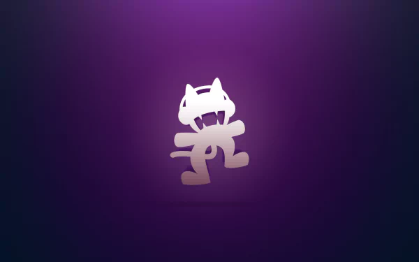 HD desktop wallpaper of the Monstercat logo on a gradient purple background.