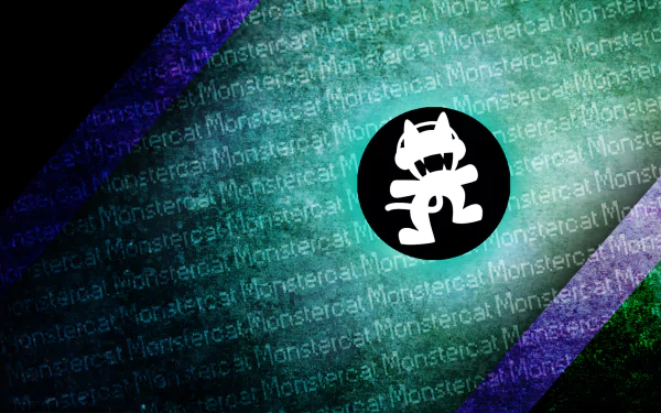 HD wallpaper featuring the Monstercat logo over a textured background with repeated brand name.