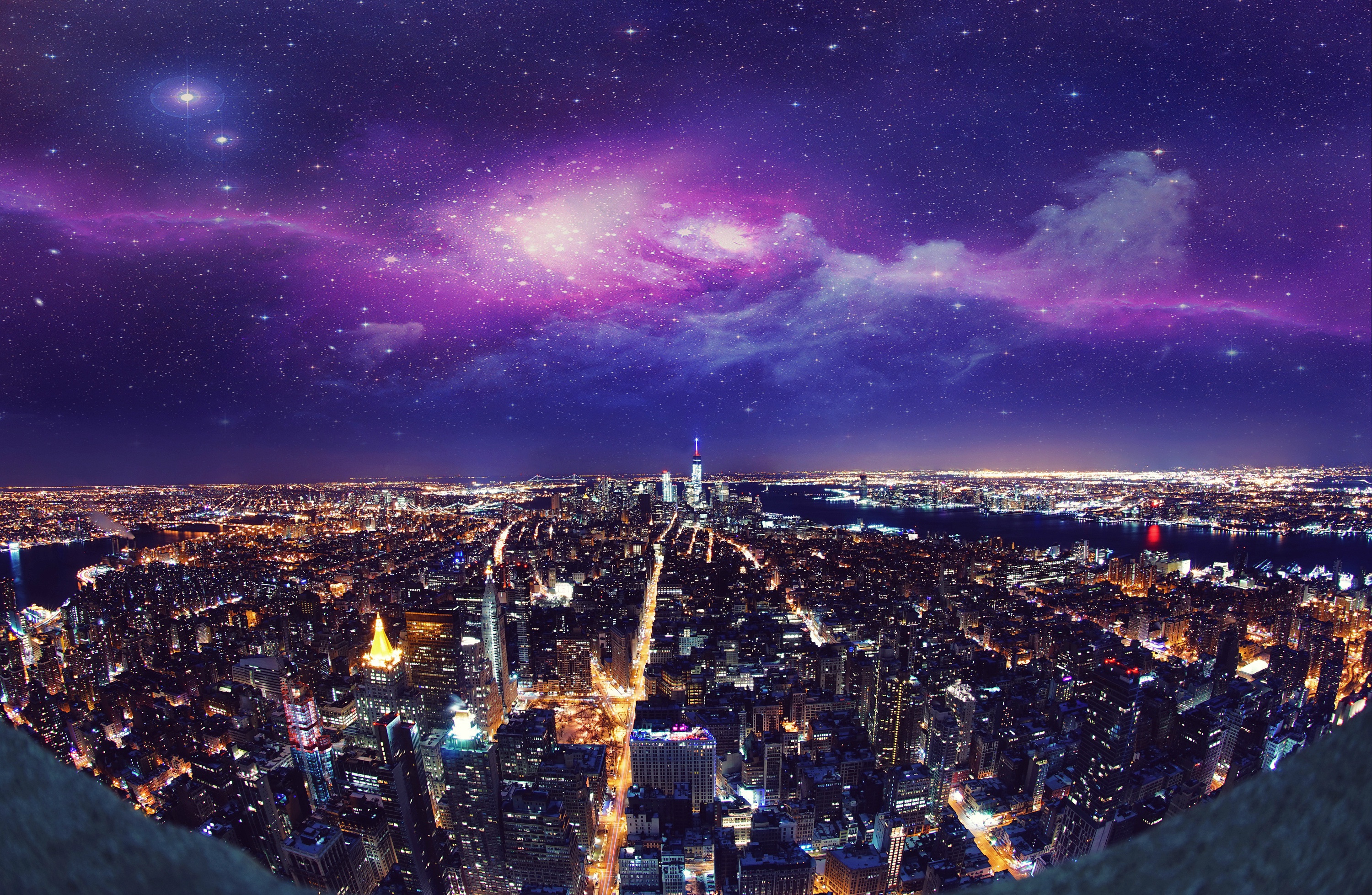 Download Horizon Manipulation Sky Building Night Cityscape USA City Man