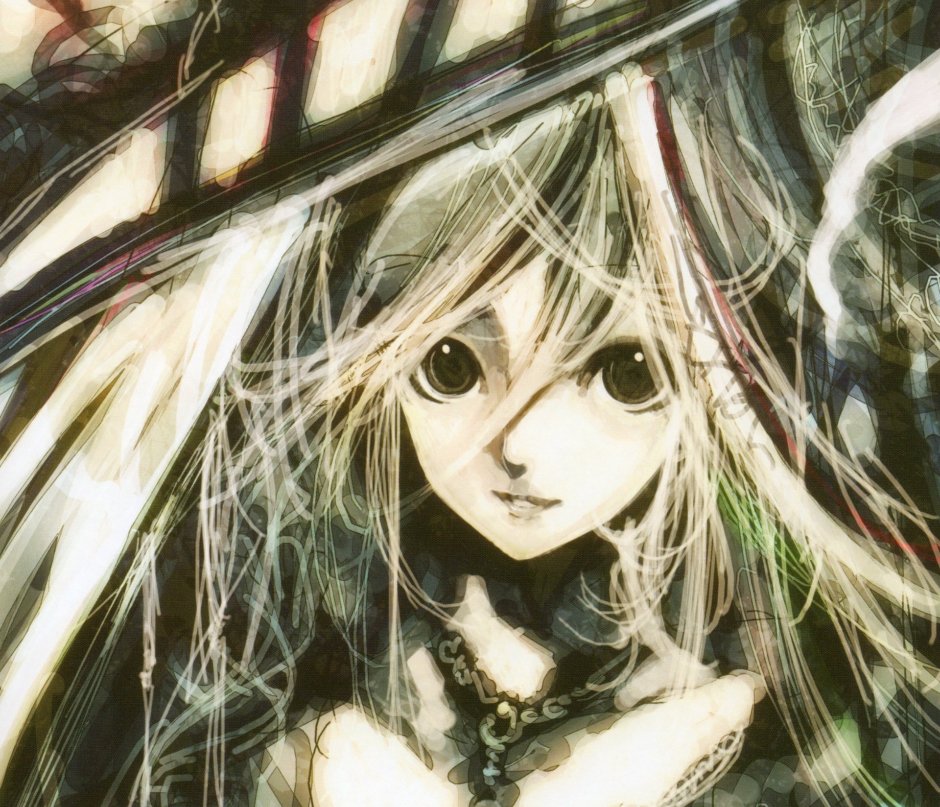 Download Black Eyes Smile Blonde Long Hair Anime Original HD Wallpaper by KEI