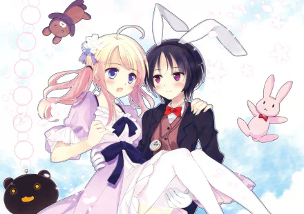 Alice (Alice in Wonderland) White Rabbit (Alice in Wonderland) Anime Alice In Wonderland HD Desktop Wallpaper | Background Image