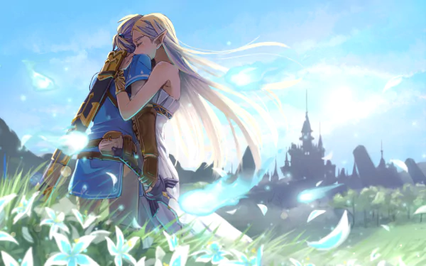 hug Zelda Link video game The Legend of Zelda: Breath of the Wild HD Desktop Wallpaper | Background Image