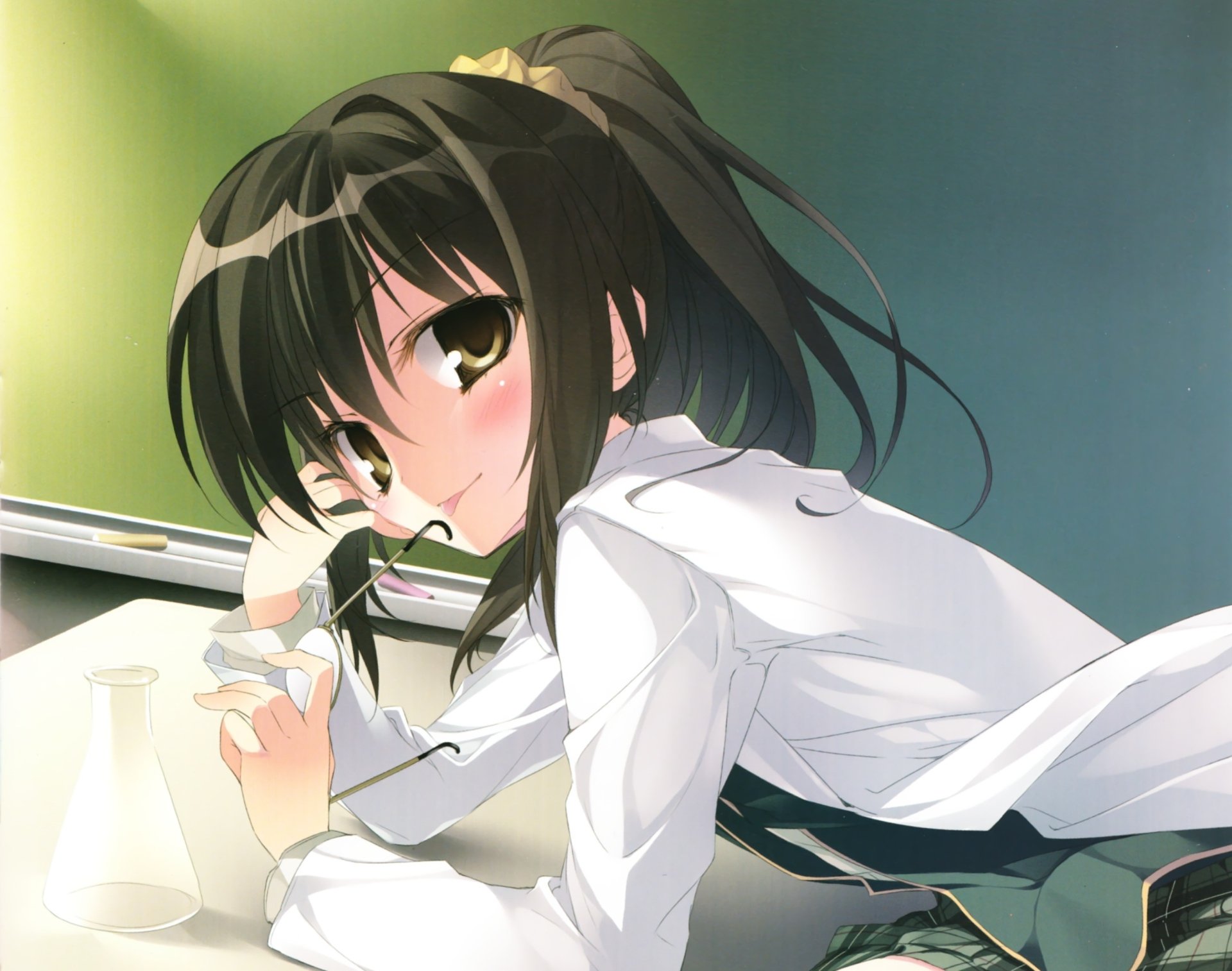 Rika Shiguma from Boku Wa Tomodachi Ga Sukunai depicted in a detailed anime style, featured in a high-definition PC desktop wallpaper.