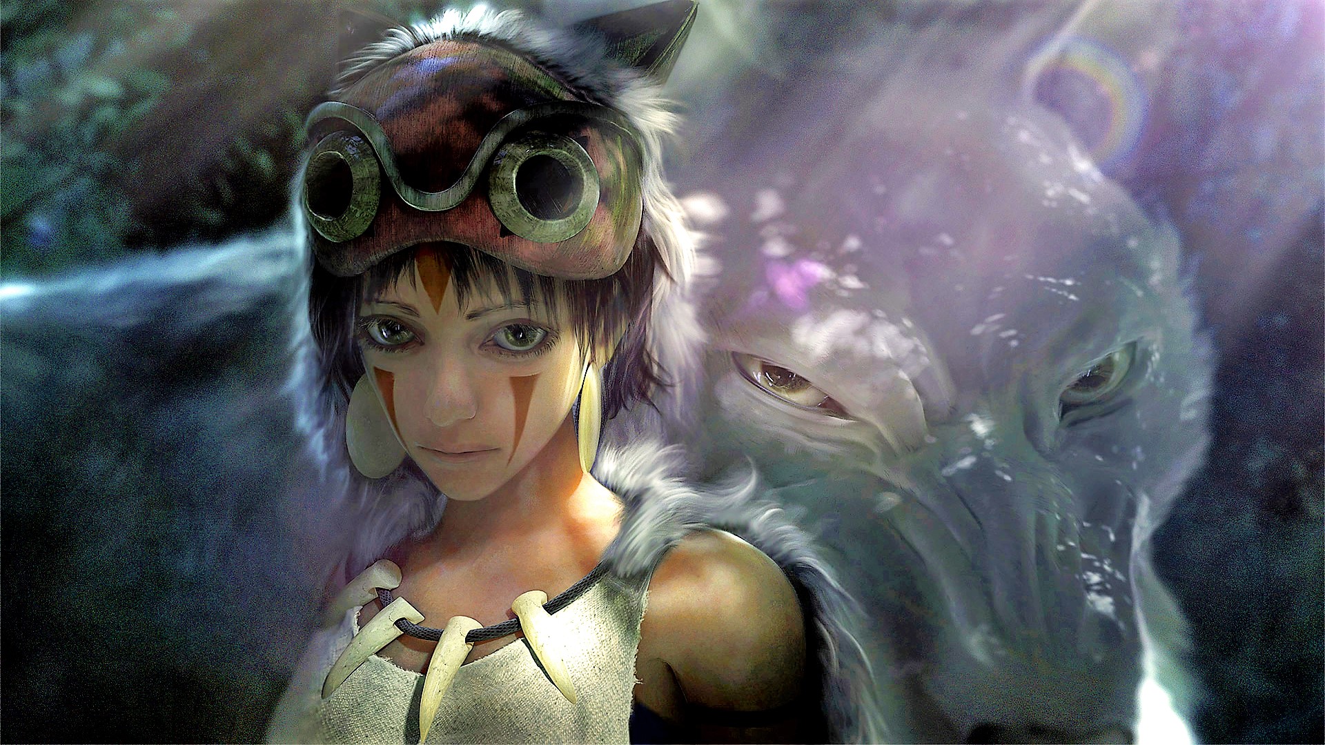 Papeis de parede 1920x1080 Princess Mononoke Florestas Anime