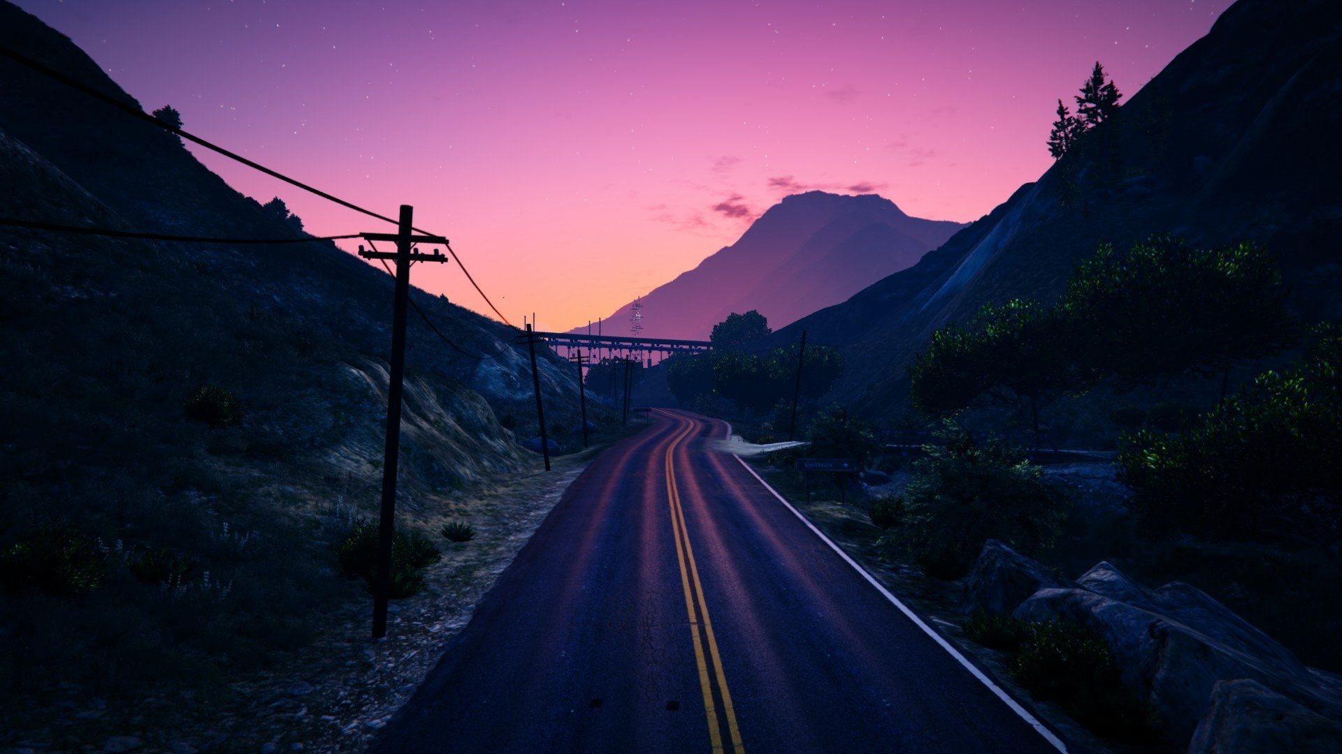 Download Mountain Sky Road Video Game Grand Theft Auto V HD Wallpaper