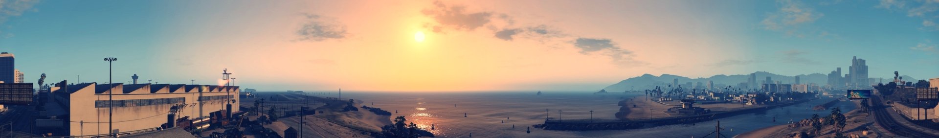 Download Los Santos Sky Sun Video Game Grand Theft Auto V Wallpaper