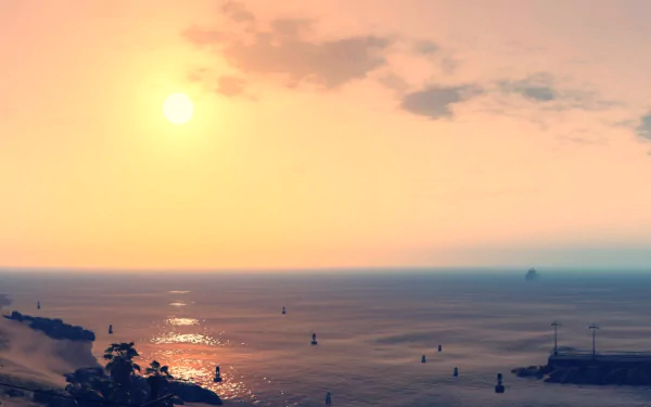 Los Santos sky sun video game Grand Theft Auto V HD Desktop Wallpaper | Background Image