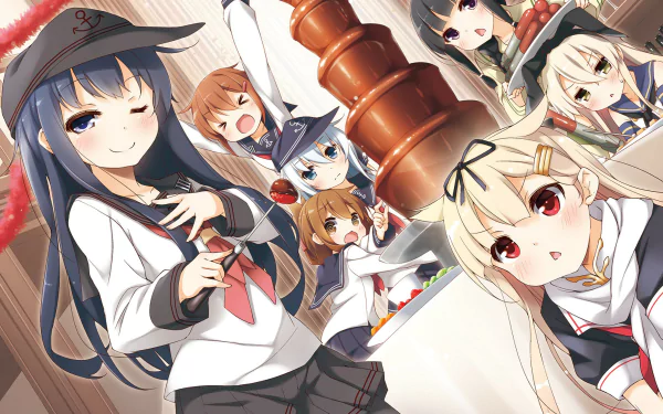 Kitakami (Kancolle) Ikazuchi (Kancolle) Inazuma (Kancolle) Hibiki (Kancolle) Yuudachi (Kancolle) Shimakaze (Kancolle) Akatsuki (KanColle) Anime Kantai Collection HD Desktop Wallpaper | Background Image
