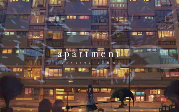 night axe school uniform apartment Anime Original anime night HD Desktop Wallpaper | Background Image