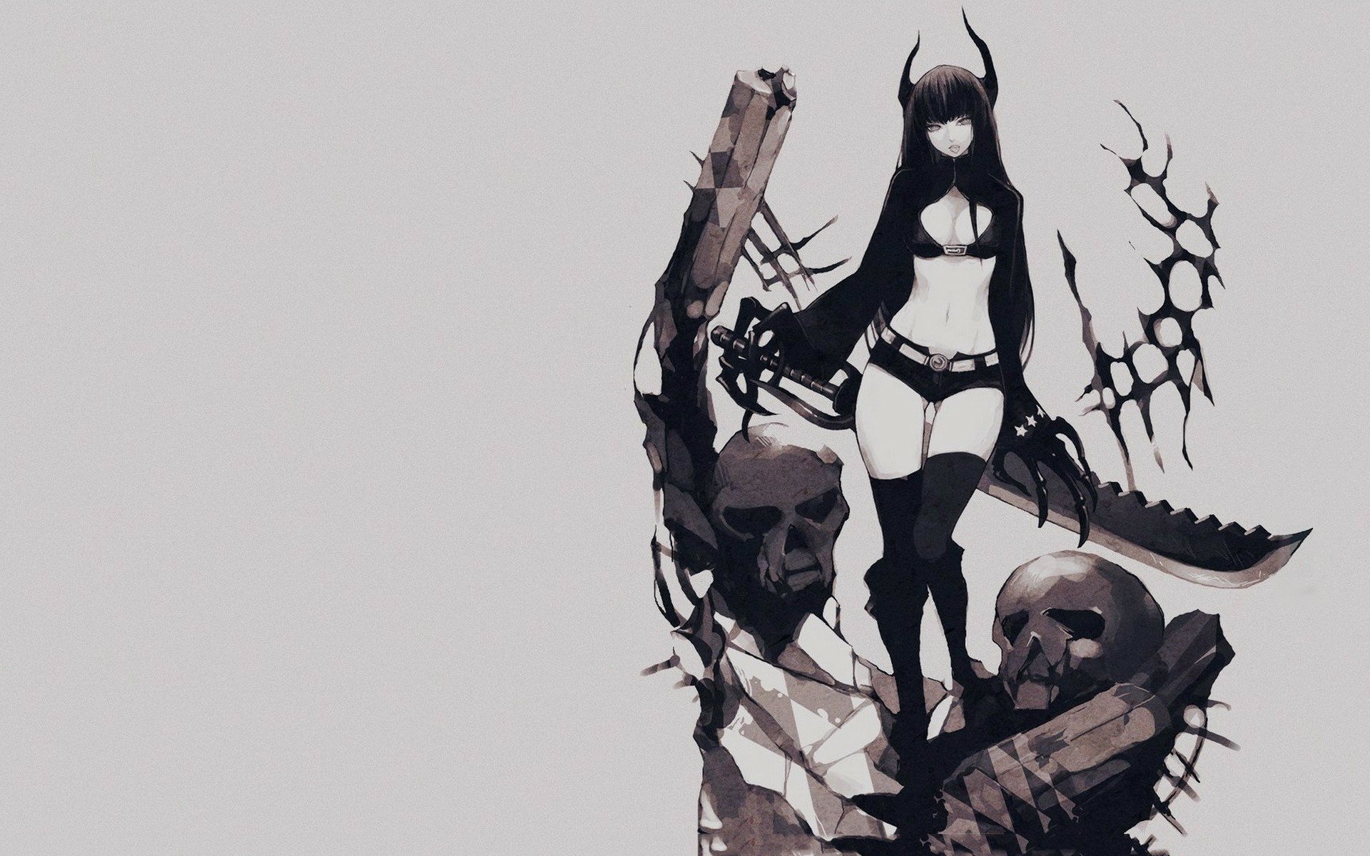 Download Black Gold Saw Anime Black Rock Shooter HD Wallpaper