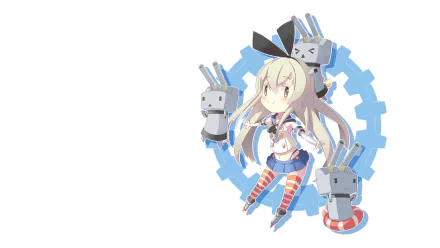 Rensouhou-chan Shimakaze (Kancolle) Anime Kantai Collection HD Desktop Wallpaper | Background Image