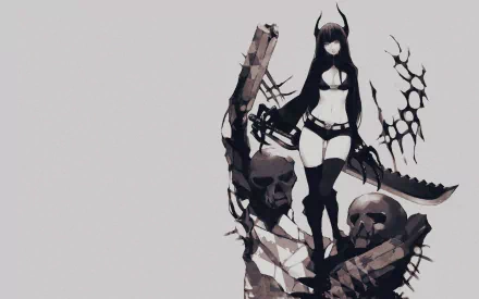 Black Gold Saw Anime Black Rock Shooter HD Desktop Wallpaper | Background Image