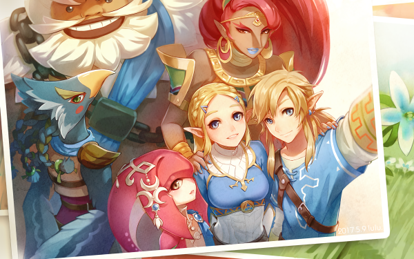 Video Game The Legend of Zelda: Breath of the Wild Zelda Link Mipha Revali Daruk Urbosa Pointed Ears HD Wallpaper | Background Image