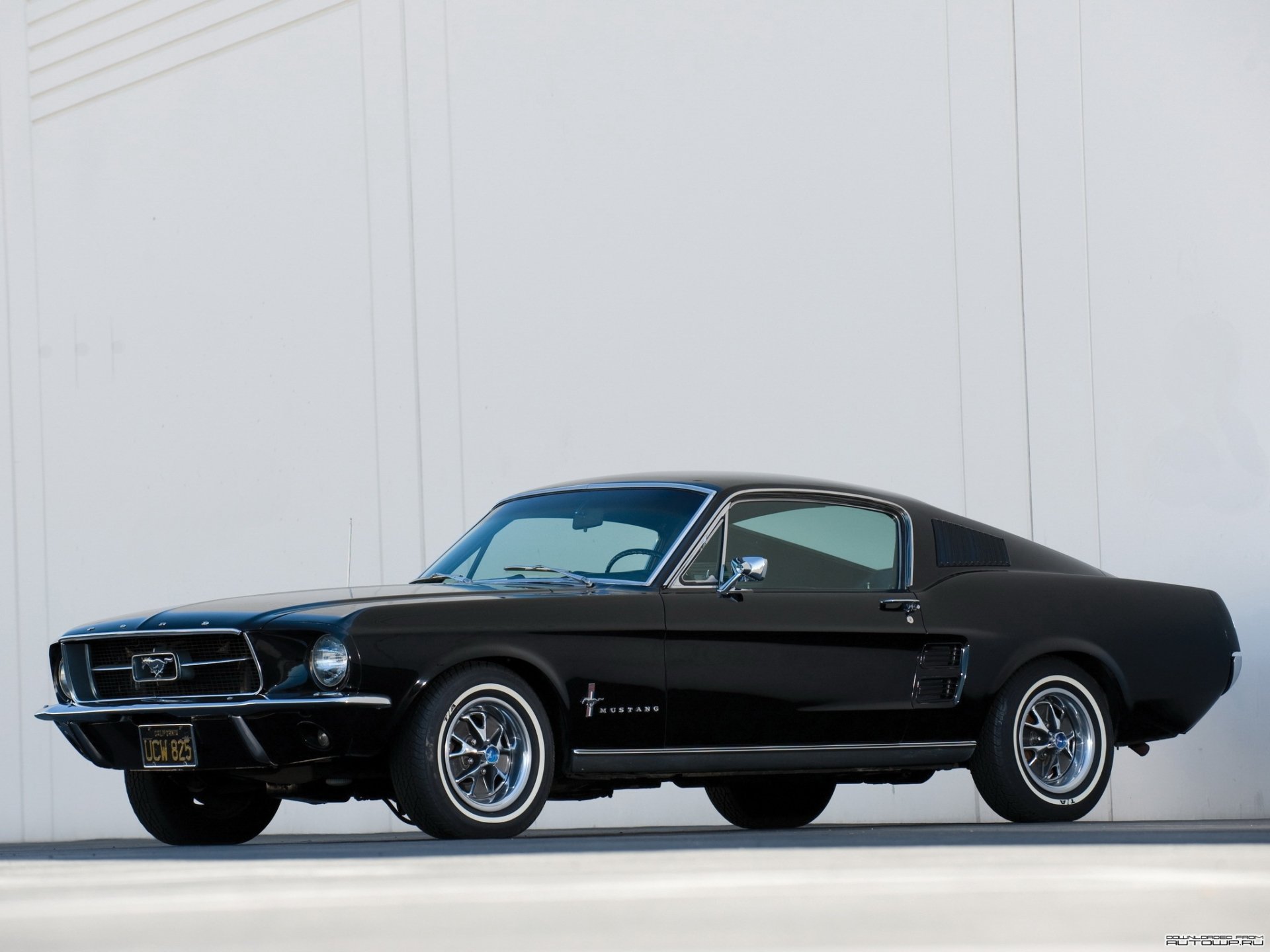 Download Muscle Car Black Car Vehicle Ford Mustang Fastback HD Wallpaper