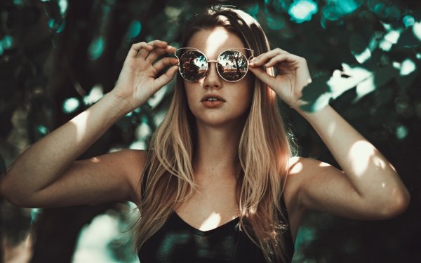 Women Model Blonde Bokeh Sunglasses HD Wallpaper | Background Image