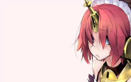 HD PC desktop wallpaper featuring Berserker of Black from the anime Fate/Apocrypha, showcasing the character's distinctive red hair and armor against a light background.