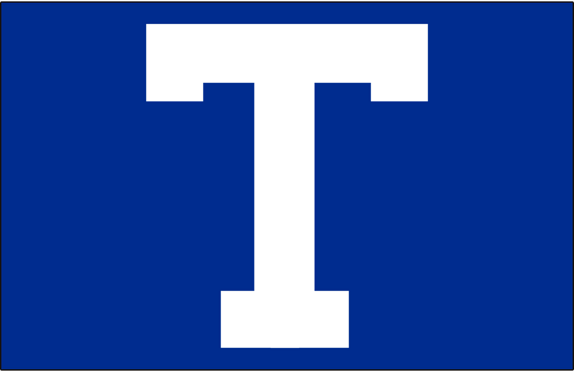 HD desktop wallpaper featuring a bold white T on a solid blue background, representing the Toronto Maple Leafs hockey team.