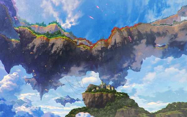Anime Original Castle Sky HD Wallpaper | Background Image