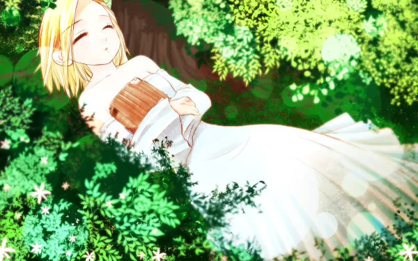 white dress dress nature blonde book Elaine (The Seven Deadly Sins) Anime The Seven Deadly Sins HD Desktop Wallpaper | Background Image