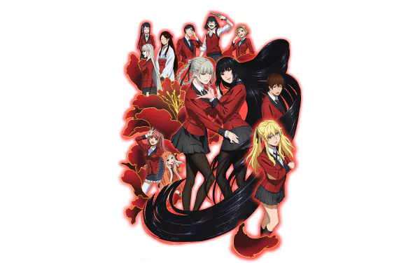 Ryōta Suzui Yumemi Yumemite Itsuki Sumeragi Mary Saotome Yuriko Nishinotouin Kirari Momobami Kaede Manyuda Yumeko Jabami Midari Ikishima Sayaka Igarashi Anime Kakegurui HD Desktop Wallpaper | Background Image