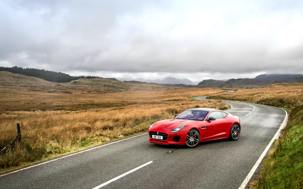 landscape road car Jaguar (Car) vehicle Jaguar F-Type HD Desktop Wallpaper | Background Image