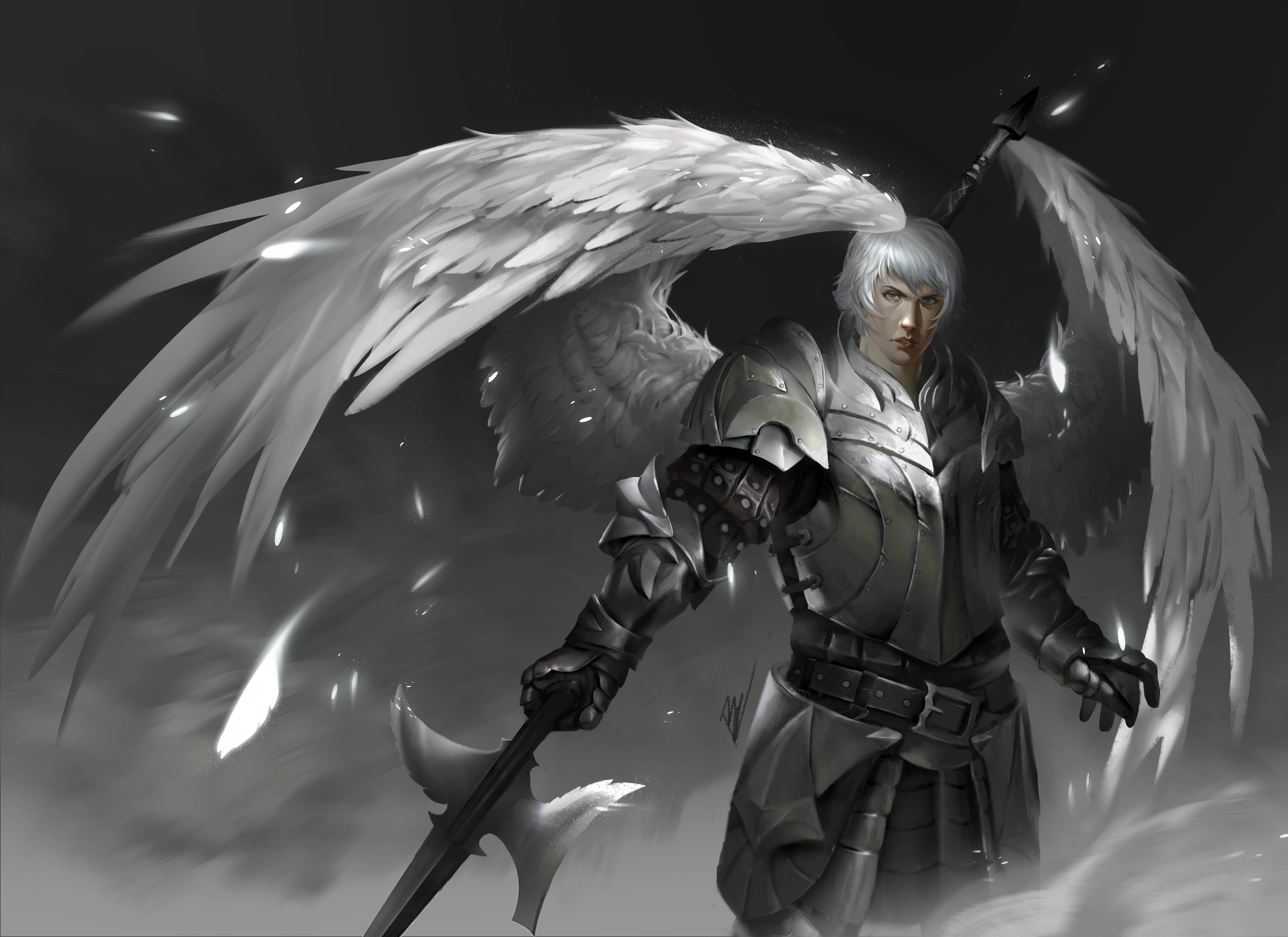 Fantasy Angel Warrior 4k Ultra HD Wallpaper by BRAMASTA AJI