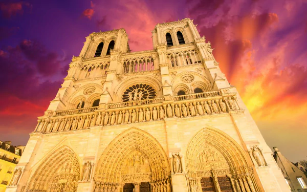  Notre Dame Cathedral at Sunset