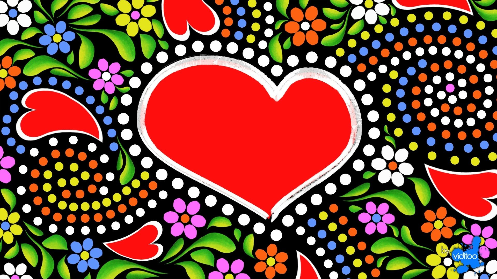 Download Bright Colorful Colors Artistic Heart HD Wallpaper