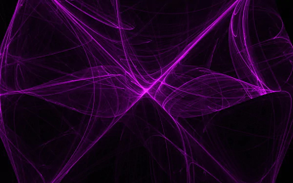 Abstract generative light patterns in vivid purple hues create a dynamic, flowing design on a high-definition PC desktop wallpaper background.