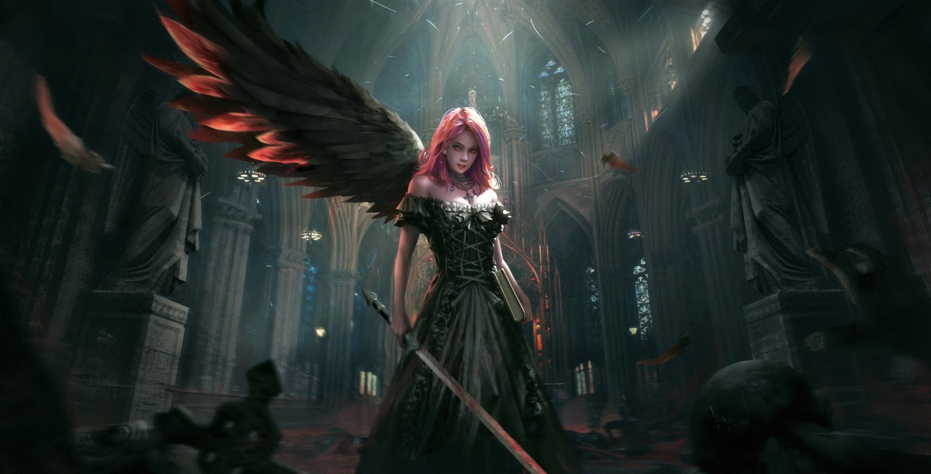 Dark Angel Warrior by Jie He