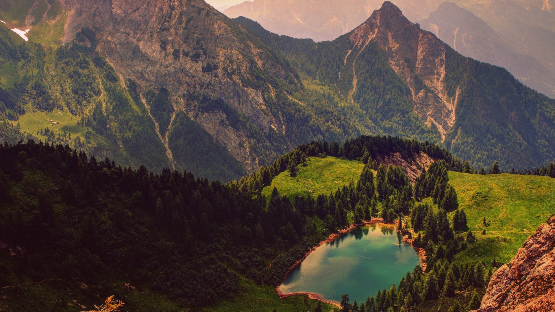 Download Green Forest Lake Mountain Austria Nature Landscape 4k Ultra