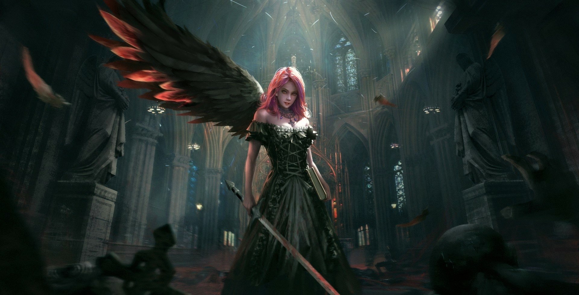 Fallen Angel Warrior HD Wallpaper by Jie He