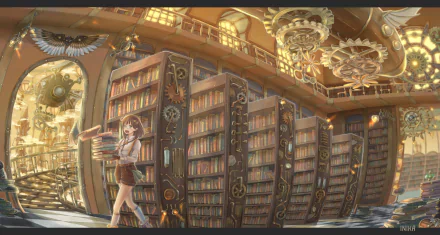 Anime library HD Desktop Wallpaper | Background Image