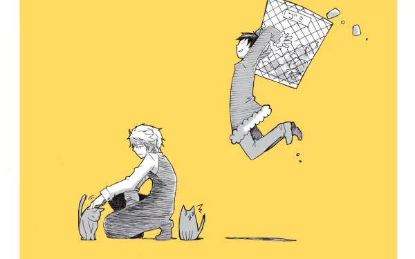 Shizuo Heiwajima Izaya Orihara yellow Anime Durarara!! Yellow Anime HD Desktop Wallpaper | Background Image
