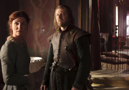 Sean Bean Michelle Fairley Eddard Stark Catelyn Stark TV Show Game Of Thrones HD Desktop Wallpaper | Background Image