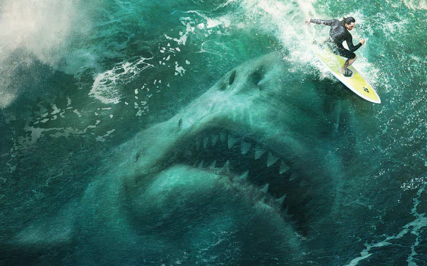 surfer shark movie The Meg HD Desktop Wallpaper | Background Image