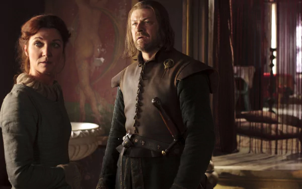 Sean Bean Michelle Fairley Eddard Stark Catelyn Stark TV Show Game Of Thrones HD Desktop Wallpaper | Background Image