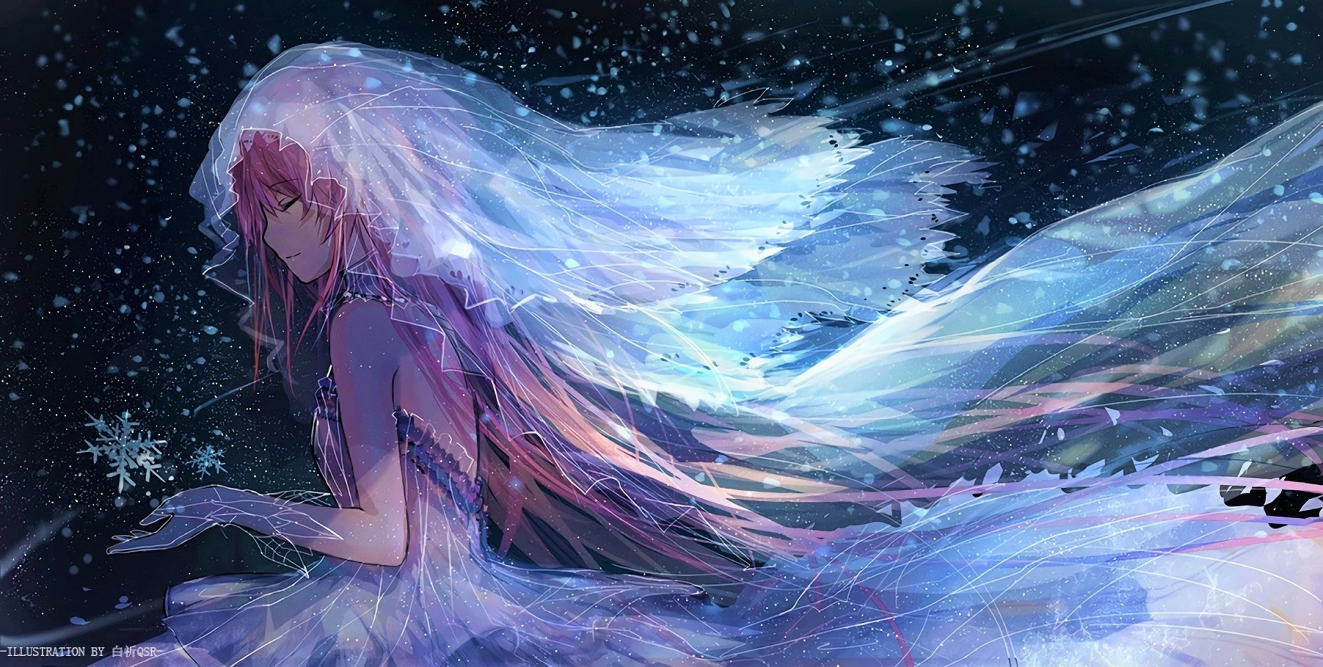 Madoka Kaname Winter Bride - HD Wallpaper