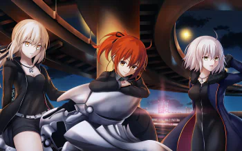 Fate/Grand Order HD Wallpaper: Avenger & Saber Alter with Fujimaru