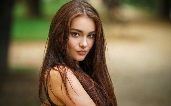 Women Model Brunette Blue Eyes Depth Of Field Veronika Ožanová Portrait Hair Face Piercing HD Wallpaper | Background Image