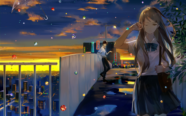Anime Original School Uniform Bridge City HD Wallpaper | Background Image