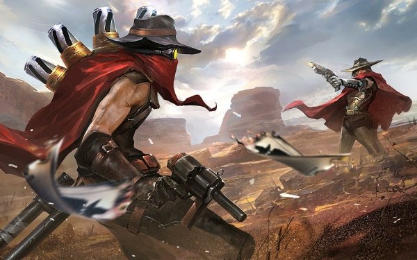 Video Game Crossover Overwatch McCree Jhin League Of Legends HD Wallpaper | Background Image