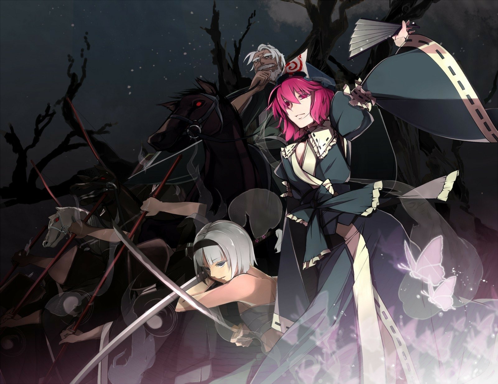 Download Yuyuko Saigyouji Youmu Konpaku Youki Konpaku Dark Anime Touhou Dark Anime Wallpaper