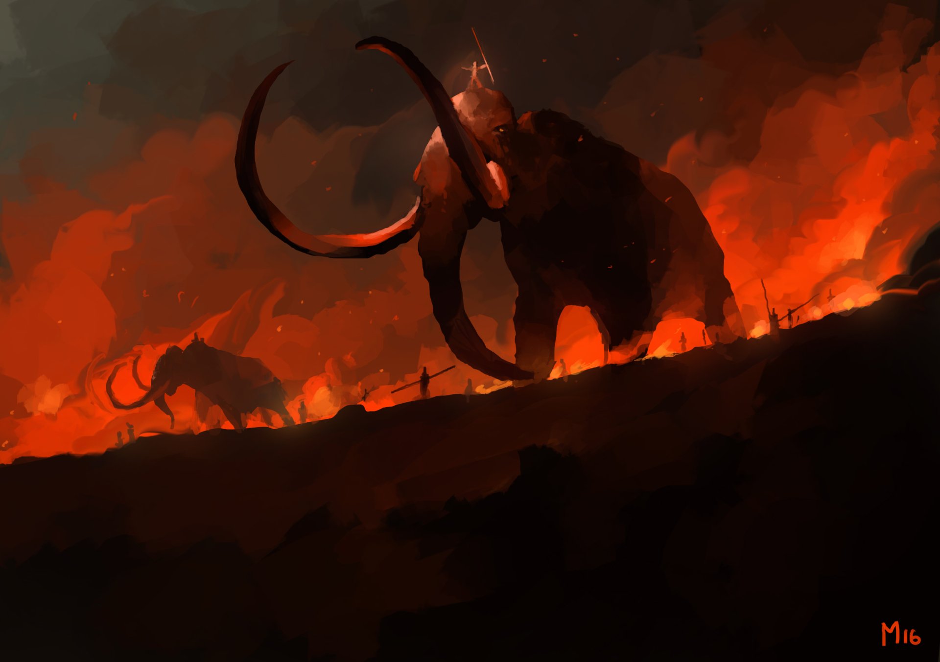 Epic Mammoth Warrior Fantasy - HD Wallpaper by Dominik Mayer